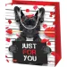 Borsa regalo di dimensioni normali con motivo di cani e scritta "Just for You" 11x6x15cm