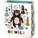 Borsa regalo di dimensioni normali con motivo orso Be Wild 11x6x14cm