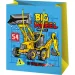 Borsa regalo Big Wheel di medie dimensioni con motivo di macchina da cantiere 18 x 10 x 23 cm