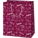Borsa regalo di medie dimensioni a fantasia di cuori 18x23x10 cm