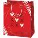 Borsa regalo di medie dimensioni a forma di cuore, 18x23x10 cm