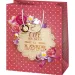 Borsa regalo di medie dimensioni con motivo "All I need is Love" 18x23x10cm