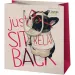 Borsa regalo di medie dimensioni con motivo di cane Green Grass 18x10x23cm