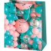 Borsa regalo di medie dimensioni con stampa di palloncini multicolore 18 x 10 x 23 cm