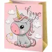 Borsa regalo di medie dimensioni con unicorni 18x23x10 cm
