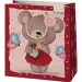 Borsa regalo ecologica di medie dimensioni con orso e miele 18x23x10cm