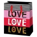 Borsa regalo esclusiva a righe Love di grandi dimensioni 27x14x33cm
