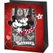 Borsa regalo esclusiva con motivo di Topolino e Minnie, dimensioni 18x10x23 cm.