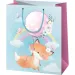 Borsa regalo esclusiva di grande formato con motivo di una volpe carina tra le nuvole, 27x14x33 cm
