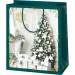 Borsa regalo esclusiva di grandi dimensioni con motivo ad albero di Natale 27x14x33 cm