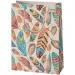 Borsa regalo esclusiva di grandi dimensioni con piume colorate Green Grass 27x33x14cm