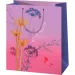 Borsa regalo esclusiva di grandi dimensioni decorata con fiori viola 27x14x33cm
