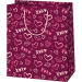 Borsa regalo grande rossa a cuori 26 x 13 x 33 cm