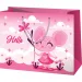 Borsa regalo di medie dimensioni con motivo a topo rosa, 18 x 10 x 23 cm