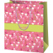 Borsa regalo rosa di media misura con la scritta "Con amore" 18x23x10 cm