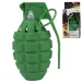 Breah: Granata giocattolo verde con luce e suono 11 cm