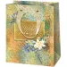 Buon Natale! Borsa regalo esclusiva di medie dimensioni con motivo floreale 18x10x23cm.