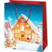 Busta regalo di dimensioni normali con motivo casetta di pan di zenzero, 11x6x14 cm