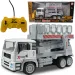 Camion con cestello elevatore in metallo con telecomando RC, effetti luminosi, 27MHz, scala 1/12, 32cm.