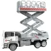 Camion con cestello elevatore in metallo con telecomando RC, effetti luminosi, 27MHz, scala 1/12, 32cm.