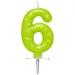 Candela a forma di numero 6 con stelle