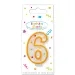 Candela a pois per compleanno numero 6