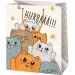 Cardex: "Evviva!!!" borsa regalo media con gatti 17x10x23cm