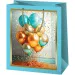 Cardex: Borsa regalo esclusiva di medie dimensioni con palloncini blu e oro, 18x10x23 cm