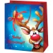Cardex: Grande borsa regalo con renna dal naso rosso, dimensioni 26x13x33 cm