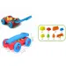 Carrello trainante con 22 pezzi da costruzione