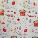 Carta da regalo natalizia con motivo di casette rosse 200x70cm