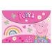 Cartella portadocumenti rosa con bottoni di Peppa Pig, formato A4