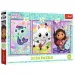 Casa delle bambole di Gabi con Gabi e i gatti puzzle 3x50 pezzi - Trefl