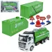 City Truck: Camion della spazzatura a volano trasformabile con segnali stradali 19cm