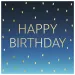Confezione da 20 tovaglioli di carta a 2 strati con scritta "Happy Birthday" di colore blu