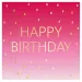 Confezione da 20 tovaglioli di carta a 2 strati di colore rosa con la scritta "Happy Birthday".