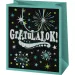 Congratulazioni! Borsa regalo esclusiva verde di dimensioni normali 11x6x15cm