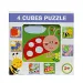 Cubetti da fiaba con motivo di animali del bosco, set da 4 pezzi.
