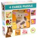 Cubetti di fiaba con animali domestici, set da 4 pezzi.