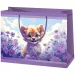 Cucciolo di leone con fiori borsa regalo esclusiva di colore viola di medie dimensioni 18x10x23cm