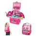 Cucina giocattolo portatile 2 in 1 rosa in zaino