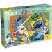 Disney Stitch 2 in 1 maxi puzzle da 24 pezzi e album da colorare 70x50 cm - Lisciani