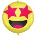 Emoji palloncino in foil - Faccia sorridente con occhi a stella 46cm