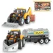 Engineering Truck: set di macchine da lavoro in 2 pezzi con trattori, rimorchio con cisterna e barile