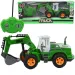 Escavatore telecomandato RC in verde con effetti luminosi, scala 1/30, 22 cm