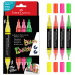 Faber-Castell: Set di 4 marker colorati Black Edition Shake &amp; Paint a doppia punta, 3 mm e 1 mm