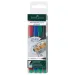 Faber-Castell: Set di 4 pennarelli permanenti Multimark S 0,4 mm a base di alcool