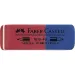 Faber-Castell: gomma di caucciù blu/rossa per matite e penne