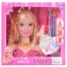 Fashion Girl: Testa di bambola con capelli biondi pettinabili e acconciabili con palette di trucco e accessori 21cm