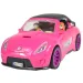 Fashion Sport Car: Set auto sportiva rosa con luci e suoni, con elicottero
